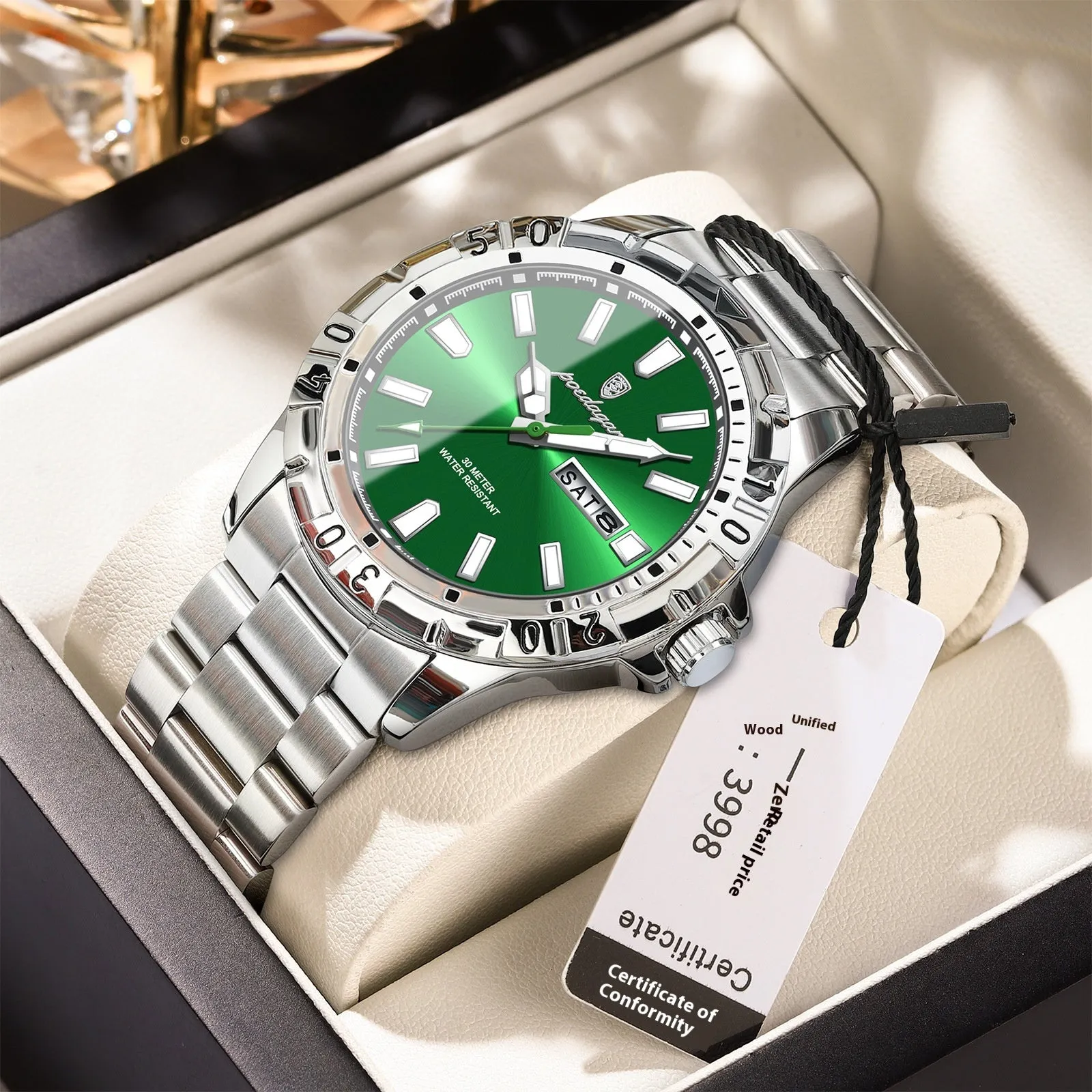 Swiss Brand Waterproof Fashion New Men's Super Strong Luminous Watch